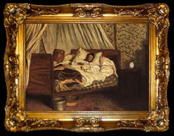 framed  Frederic Bazille The Improvised Field-Hospital, ta009-2
